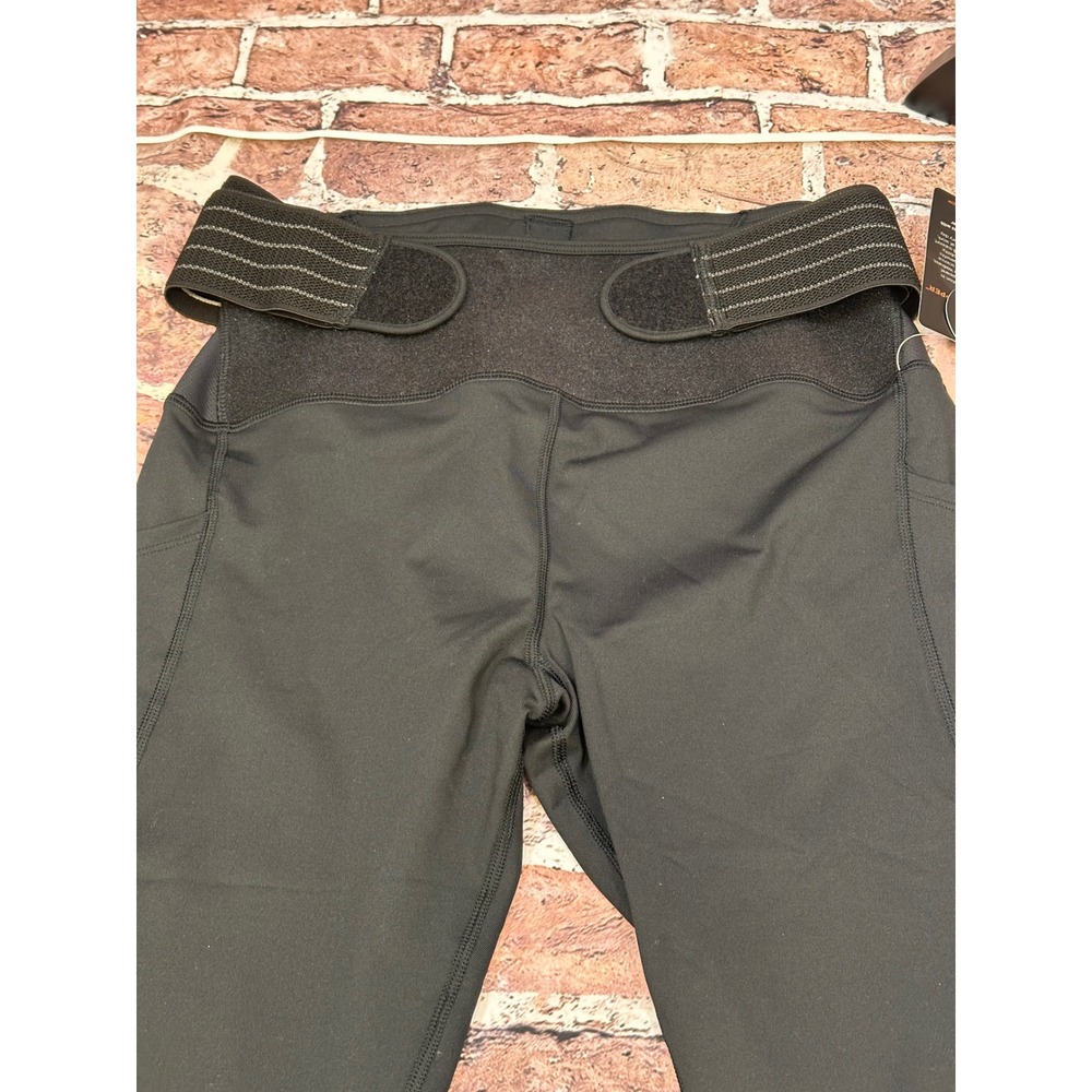 Tommie Copper Women Adj 2Pockets Capris 19" Black Compression Leggings - Picture 6 of 16